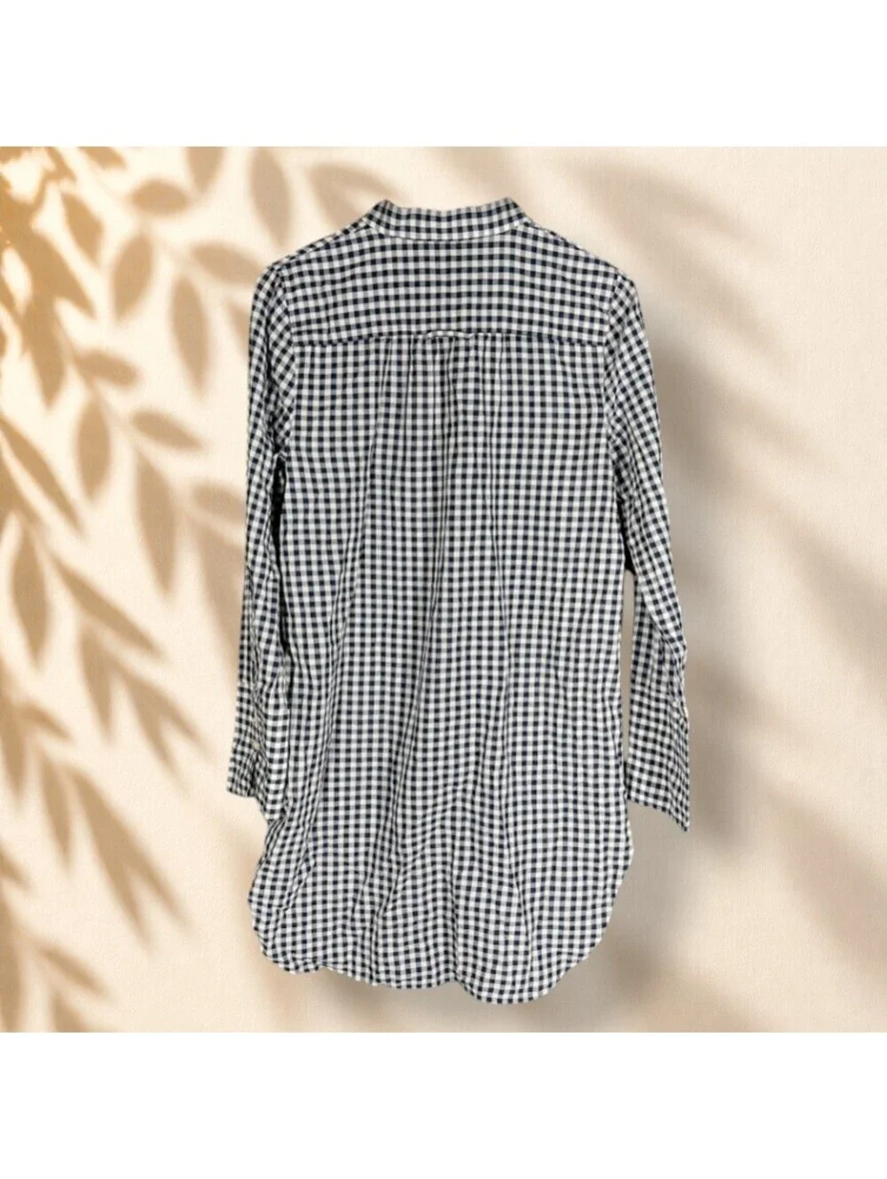 J. Crew Shirt Women S Small Blue Plaid Button Up Tunic Long Sleeve Collared
